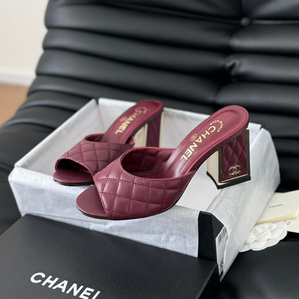 cc sandal 70 burgundy quilted calfskin