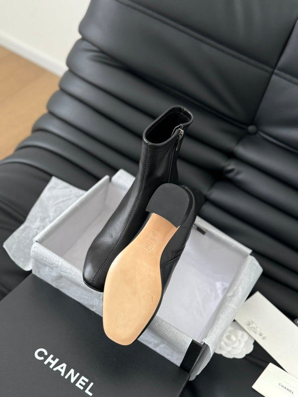 CC Ankle Boot Black Calfskin