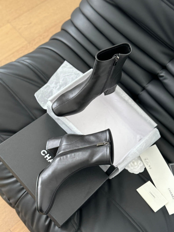 CC Ankle Boot Black Calfskin