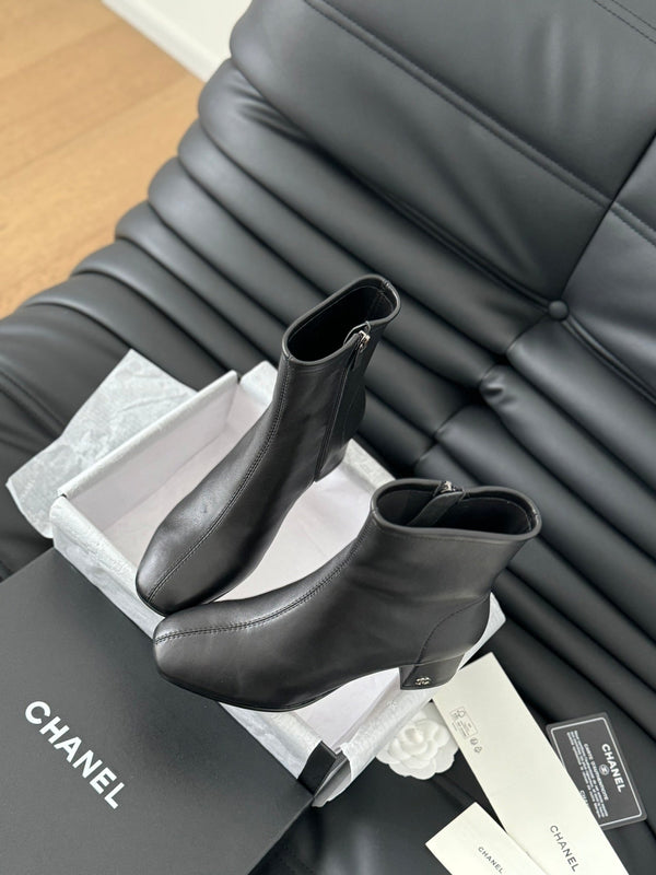 CC Ankle Boot Black Calfskin