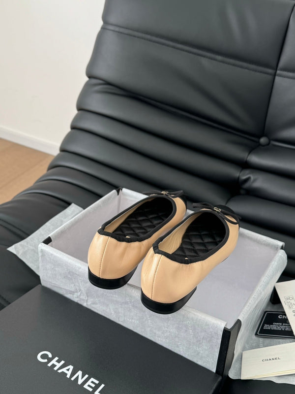 CC Ballet Flats In Beige Lambskin 143538