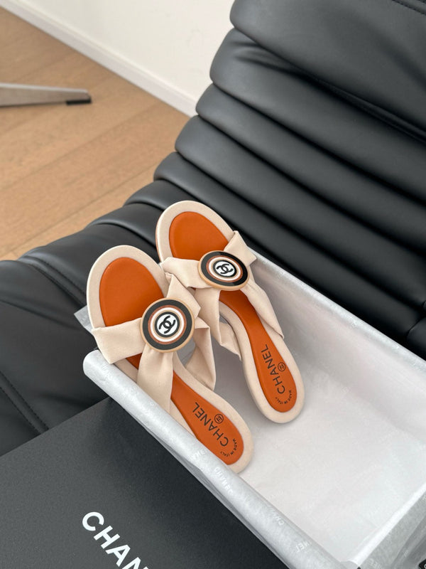 SANDALI CC SLIDE IN TESSUTO ARANCIONE VIVO