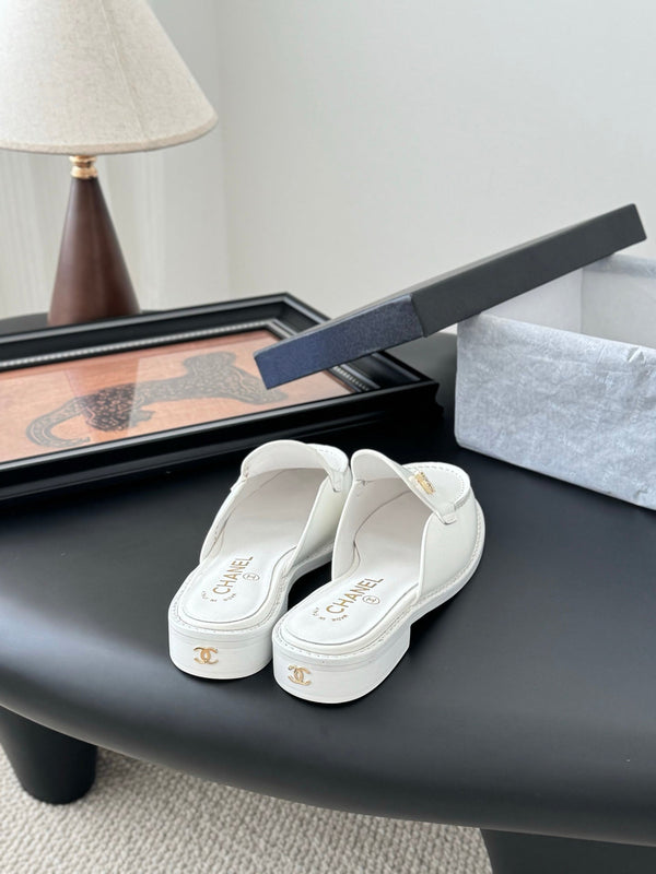 CC 25C Mule White Calfskin 280563