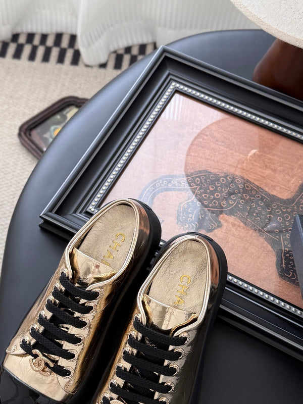 Mocassini CC 25 in pelle di pecora rosa oro 375637