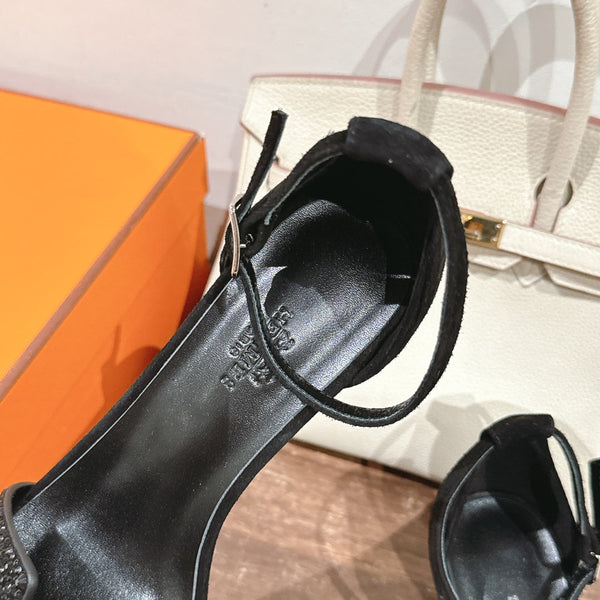 HM Diamond Sandals Black Calfskin 308100