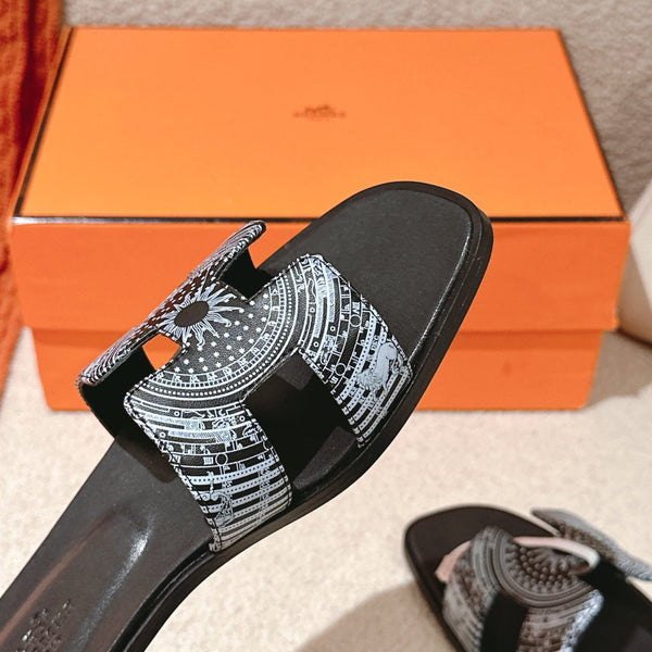 Sandali HM 3D Oran in pelle di vitello nera 243961