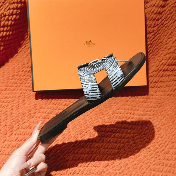 Sandali HM 3D Oran in pelle di vitello nera 243961