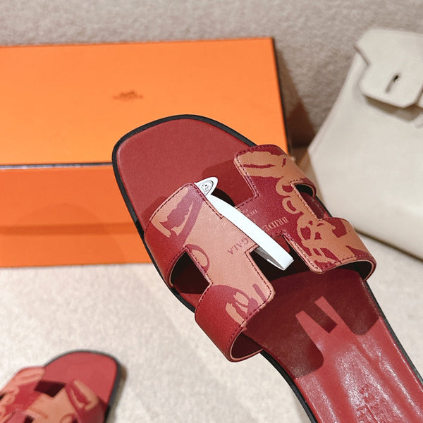 HM 3D Oran Sandals Red Calfskin 243966