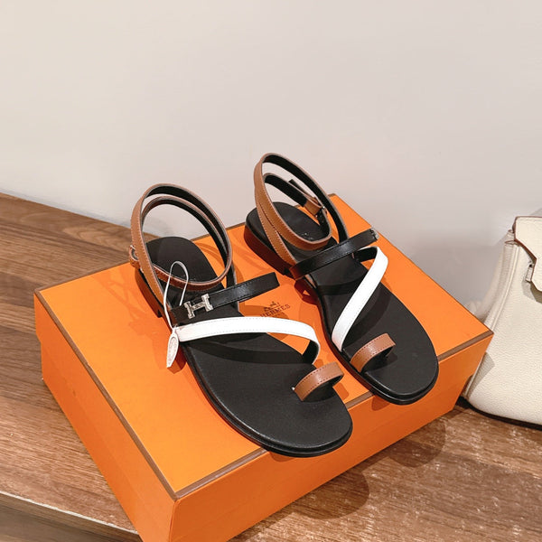 HM Harmonie Sandal Black Mix White Mix Light Brown Swift Calfskin 256884