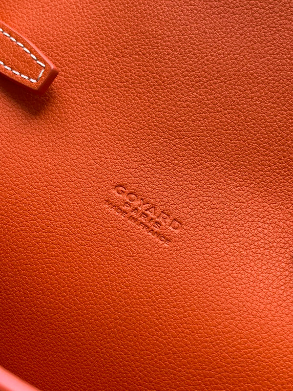 PORTAFOGLIO-BORSA CYPRUS 21 IN TELA GOYARDINE ARANCIONE E PELLE DI VITELLO