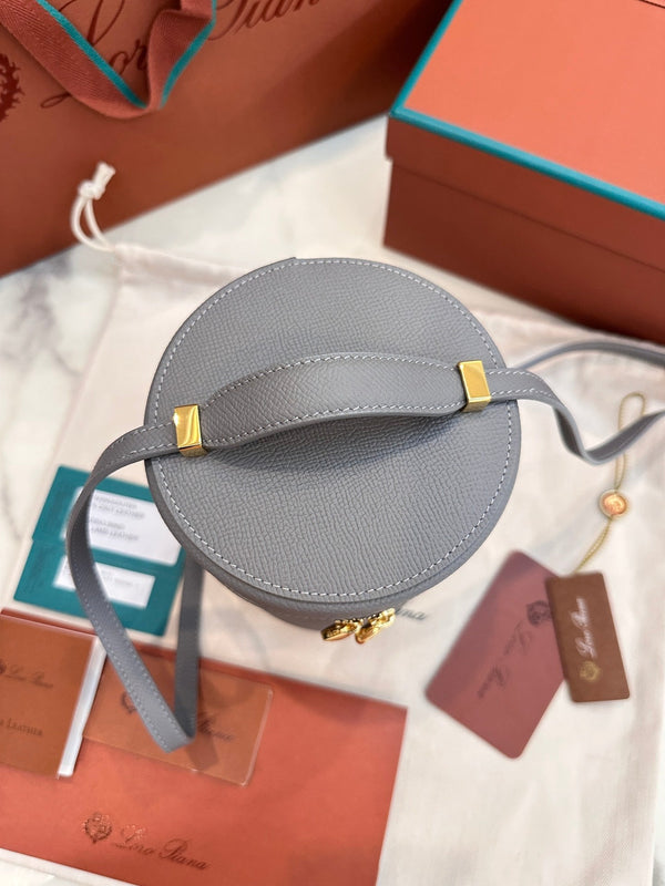 BORSA EXTRA CASE MEDIA 16 IN PELLE DI VITELLO LISCIA GRIGIO TORTORA CON FERRAMENTA ORO