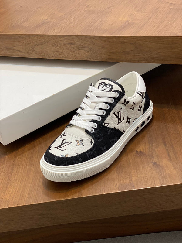 LV MONOGRAM BLACK AND WHITE SNEAKERS