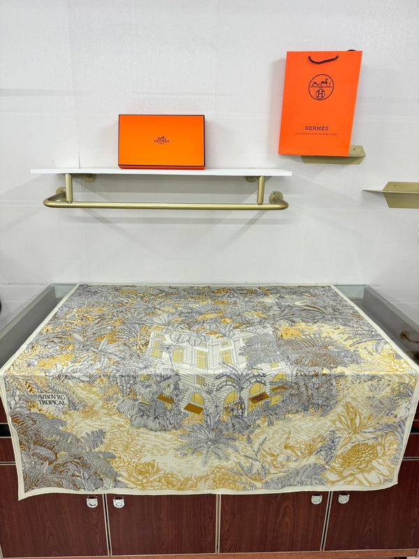 FAUBOURG TROPICAL SHAWL 140 CM IN COLORFUL CASHMERE AND SILK 379771