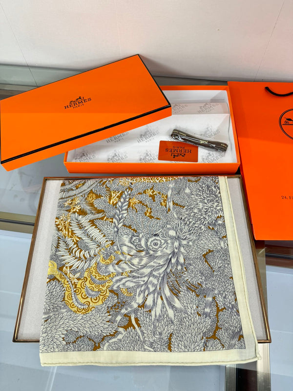 FAUBOURG TROPICAL SHAWL 140 CM IN COLORFUL CASHMERE AND SILK 379771