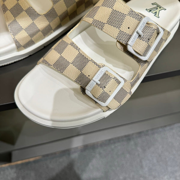 LV DAD SANDAL BEIGE CREAM DAMIER CALFSKIN