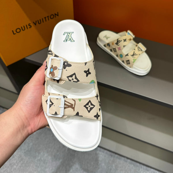 LV DAD SANDAL BEIGE CREAM MONOGRAM CALFSKIN