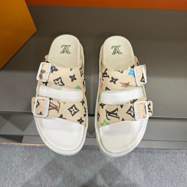LV DAD SANDAL BEIGE CREAM MONOGRAM CALFSKIN