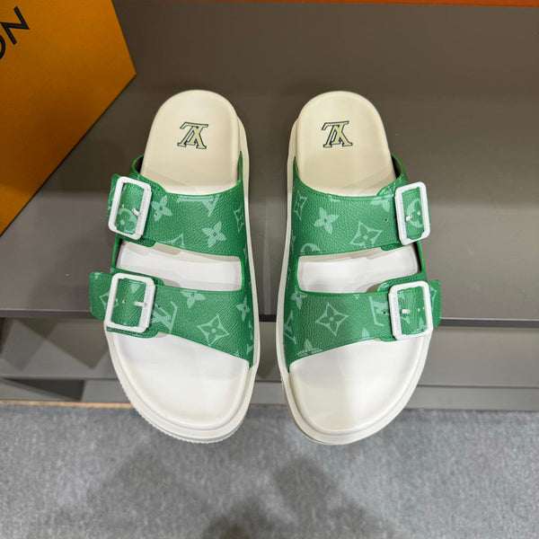 LV DAD SANDAL JADE GREEN MONOGRAM CALFSKIN