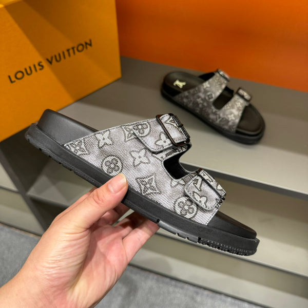 LV DAD SANDAL ASH GREY MONOGRAM CALFSKIN