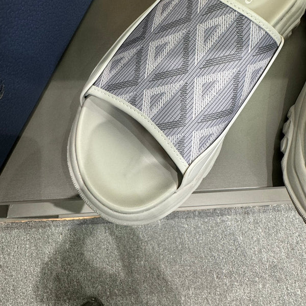 CD H-TOWN SANDAL LIGHT GRAY AND WHITE CALFSKIN