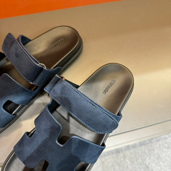 SANDALO HM CYPRUS IN CAMOSCIO BLU MARINO