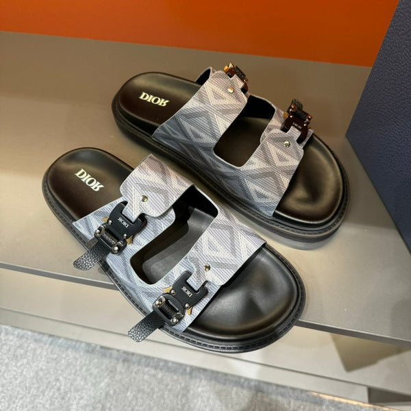 SANDALO CD DOUBLE H-TOWN IN PELLE DI VITELLO GRIGIO CHIARO