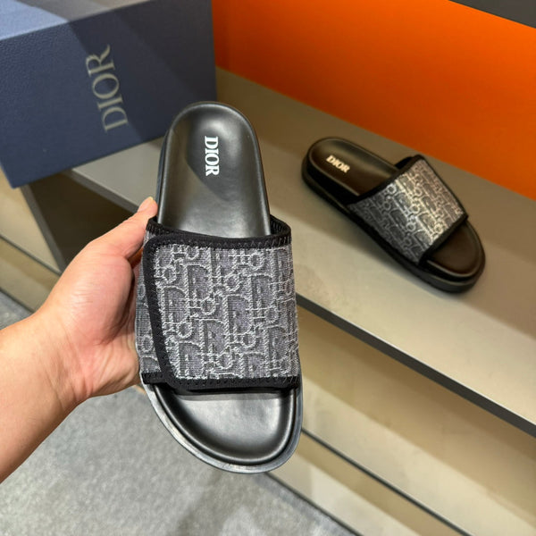 CD VELCRO STRAP SLIPPER ANCHOR JACQUARD