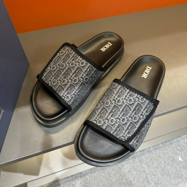 CD VELCRO STRAP SLIPPER ANCHOR JACQUARD