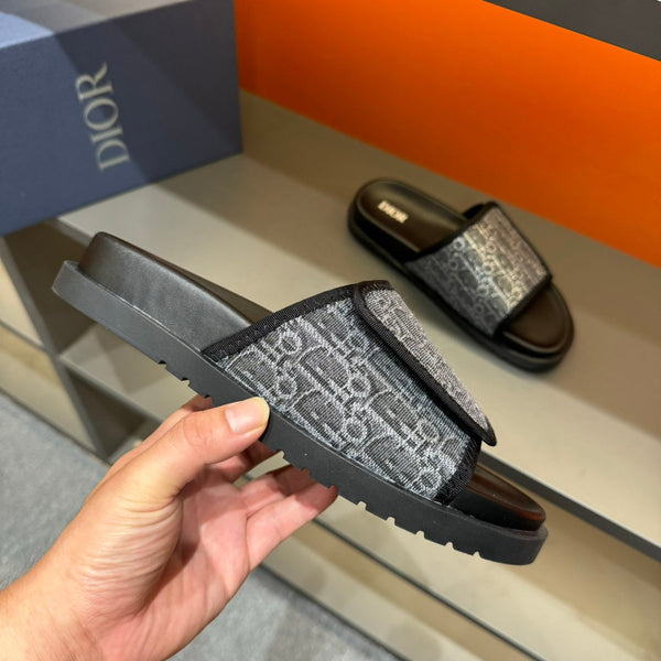 CD VELCRO STRAP SLIPPER ANCHOR JACQUARD