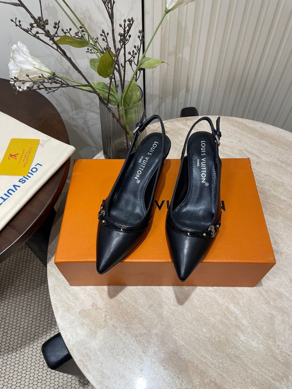 SLINGBACKS ALTI 5 CM IN PELLE DI VITELLO NERA