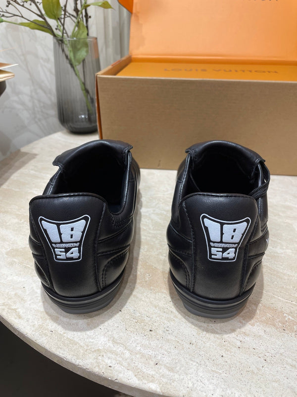 FOOTPRINT SOCCER SNEAKER IN BLACK CALFSKIN