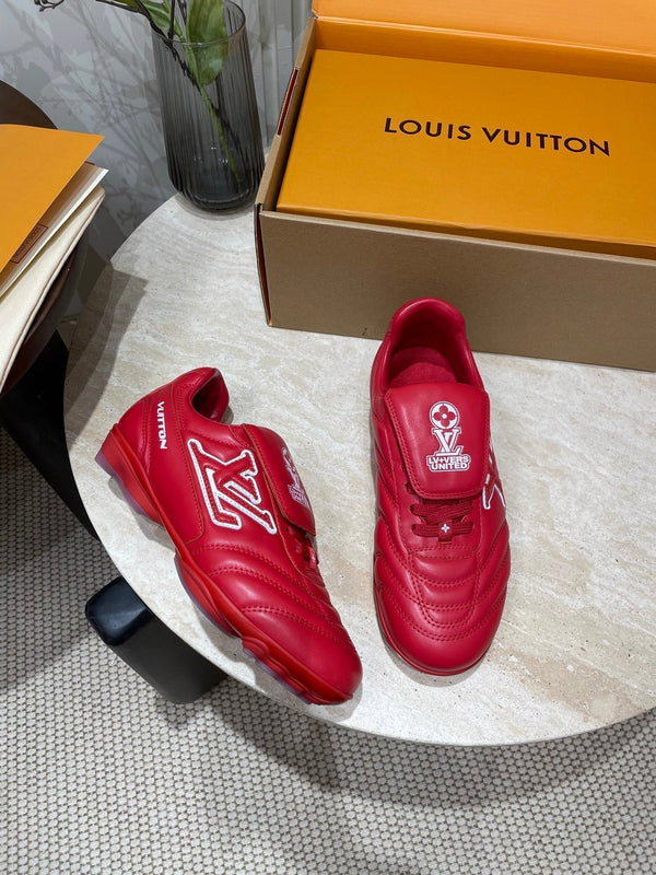 SNEAKER DA CALCIO FOOTPRINT IN PELLE DI VITELLO ROSSO CILIEGIA