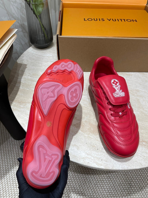 SNEAKER DA CALCIO FOOTPRINT IN PELLE DI VITELLO ROSSO CILIEGIA