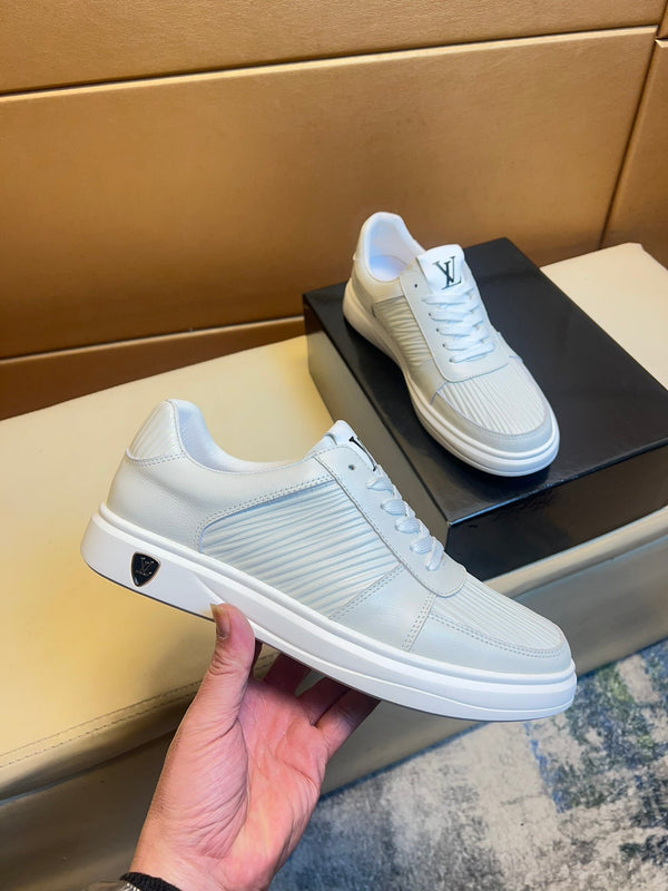 SNEAKERS LV IN VITELLO BIANCO E CAMOSCIO