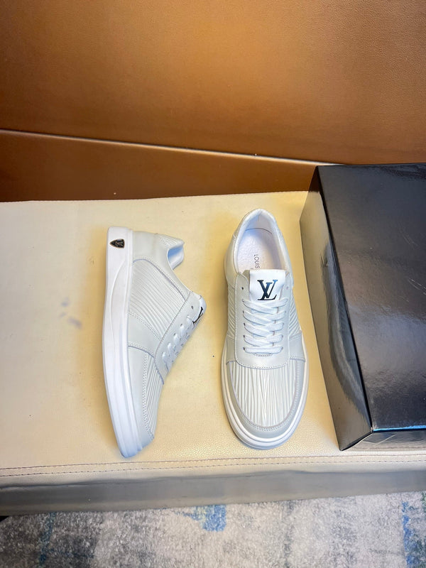 SNEAKERS LV IN VITELLO BIANCO E CAMOSCIO