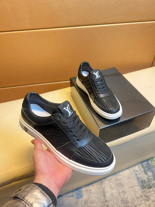 SNEAKERS LV IN VITELLO NERO E CAMOSCIO