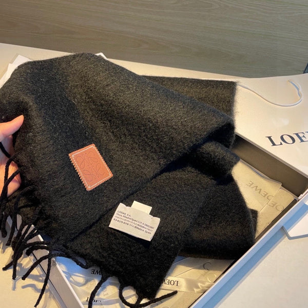 SCIARPA 185 CM IN MOHAIR E LANA NERA 188207