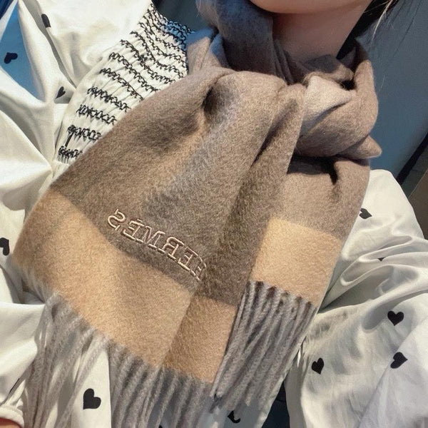 SCARF 180 CM IN MEDIUM BROWN CASHMERE 366046