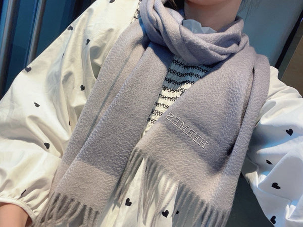 SCARF 180 CM IN LAVENDER GRAY CASHMERE 366049