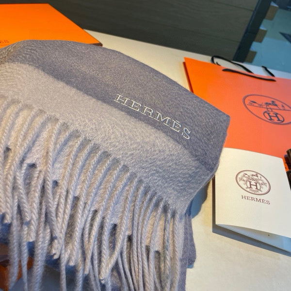 Scarf 180 CM In Grey Blue Mix Grey White Cashmere  398201