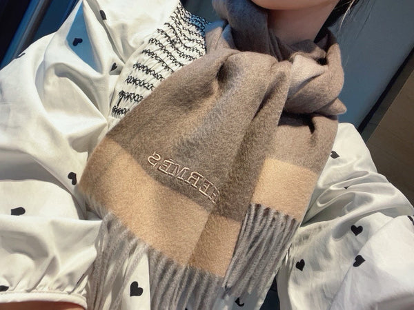 Scarf 180 CM In Brown Mix Beige Cashmere  398203