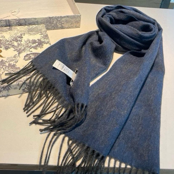 SCARF IN CLASSIC BLUE WOOL AND CASHMERE 398233