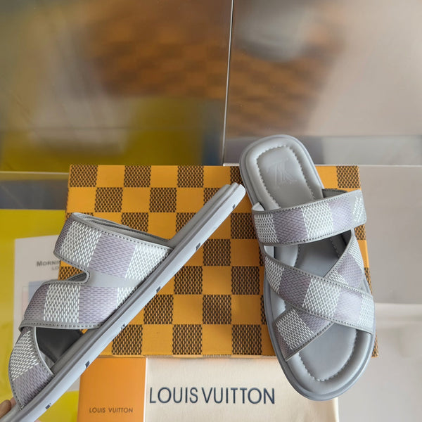 LV VENICE MULE SLIDE SANDALS MONOGRAM GRAY