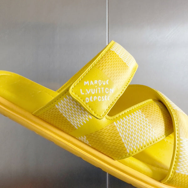 LV VENICE MULE SLIDE SANDALS MONOGRAM LEMON YELLOW