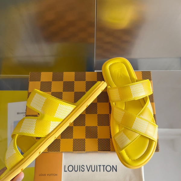 LV VENICE MULE SLIDE SANDALS MONOGRAM LEMON YELLOW