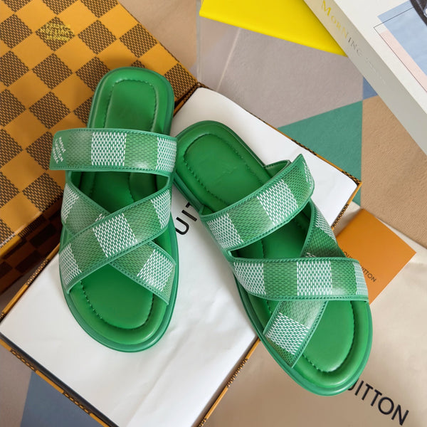 SANDALI LV VENICE MULÉ SLIDE MONOGRAM KELLY GREEN