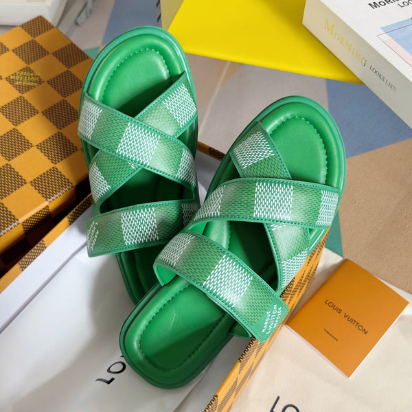 SANDALI LV VENICE MULÉ SLIDE MONOGRAM KELLY GREEN