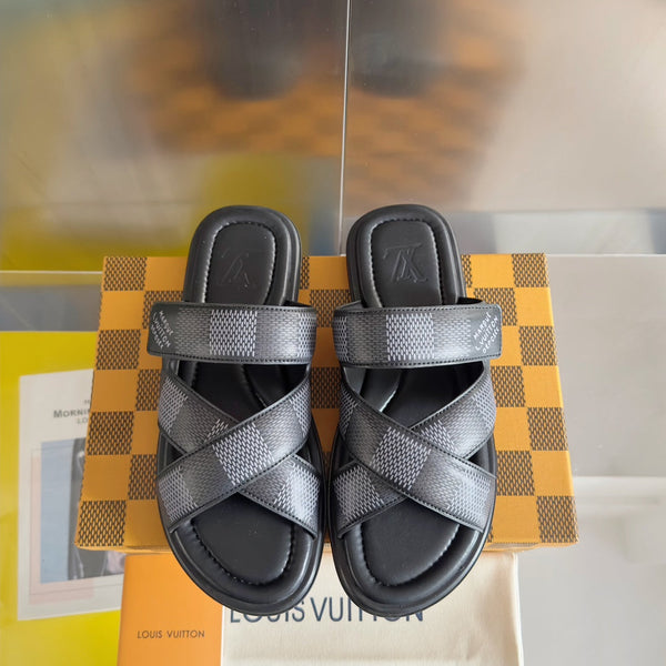 LV VENICE MULE SLIDE SANDALS MONOGRAM BLACK