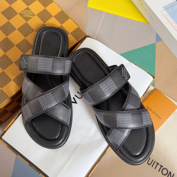LV VENICE MULE SLIDE SANDALS MONOGRAM BLACK
