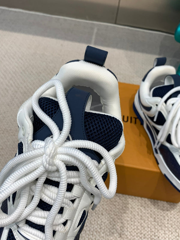 LV Skate Sneaker White Mix Blue Charcoal Cowhide